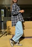 Patrick Plaid Brushed Cotton Shirt Navy